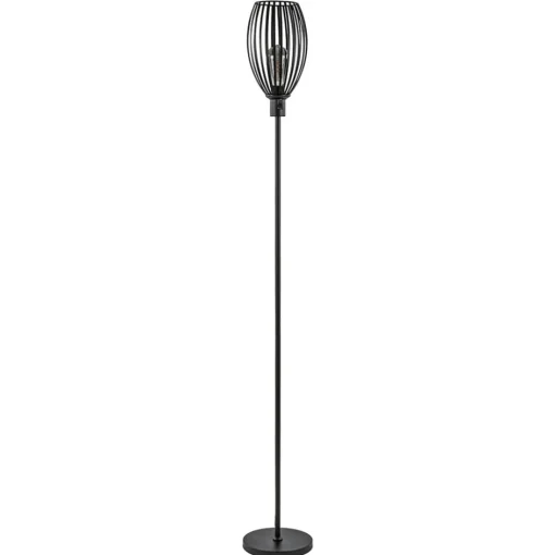 Moderne staande lamp met draad kap mat zwart>Straluma Clearance