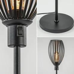 Moderne staande lamp met draad kap mat zwart></noscript>Straluma Clearance