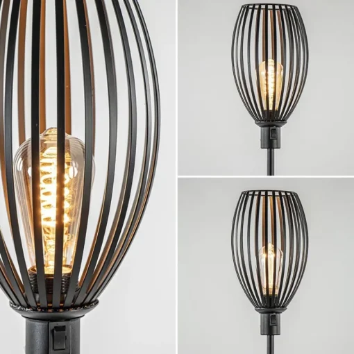 Moderne staande lamp met draad kap mat zwart>Straluma Clearance