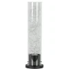 Moderne tafellamp cilinder helder glas met zwart en zilver>Straluma Clearance