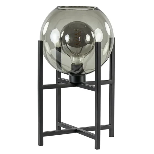 Moderne tafellamp frame met smoke glazen bol>Straluma New