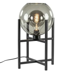 Moderne tafellamp frame met smoke glazen bol>Straluma New