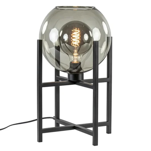 Moderne tafellamp frame met smoke glazen bol>Straluma New