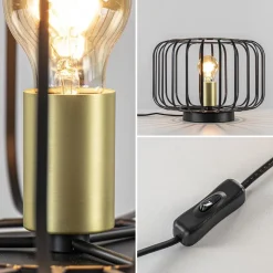 Moderne tafellamp zwart met brons></noscript>Straluma Best