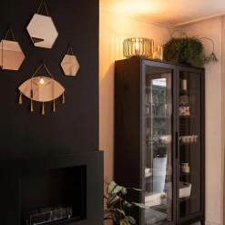 Moderne tafellamp zwart met brons></noscript>Straluma Best