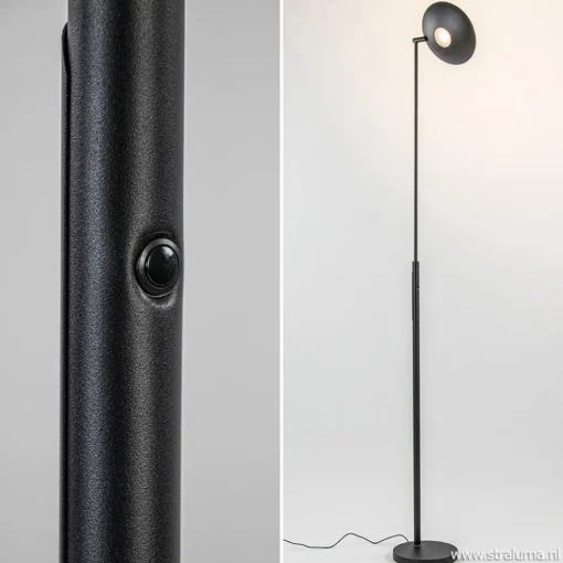 Moderne uplighter zwart met dimbaar LED>Straluma Best