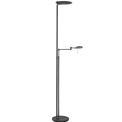 Moderne uplighter/leeslamp zwart met smoke glas>Straluma Online