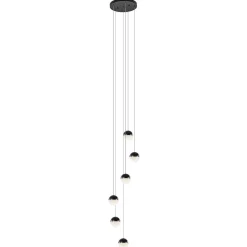 Moderne videlamp zwart met dimbaar LED 6-lichts>Straluma Online