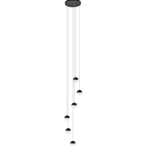 Moderne videlamp zwart met dimbaar LED 6-lichts>Straluma Online