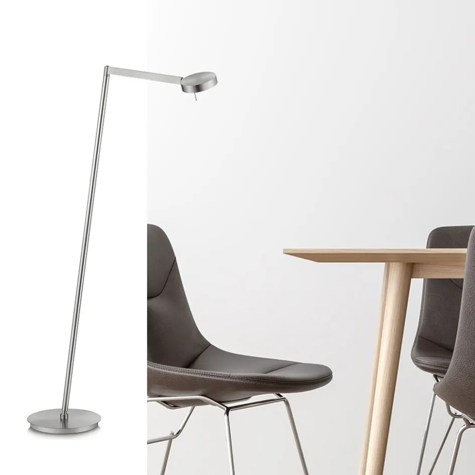 Moderne vloerlamp LED met touchdimmer - Nikkel>Straluma Sale