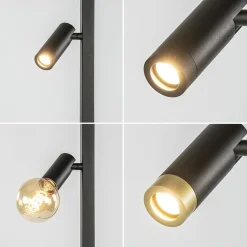 Moderne vloerlamp met verstelbare spots zwart/goud></noscript>Straluma Sale