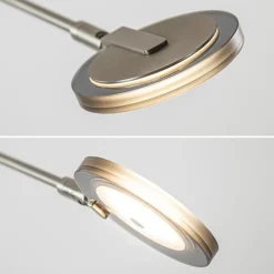 Moderne vloerlamp uplighter staal met smoke glas></noscript>Straluma Discount