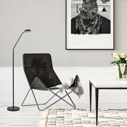 Moderne vloerlamp zwart met dimbaar LED><noscript><img width=