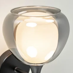 Moderne wandlamp zwart met smoke glas></noscript>Straluma Best