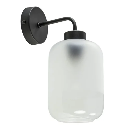 Moderne wandlamp zwart met helder/mat glas>Straluma Online
