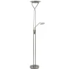 Nikkel vloerlamp met LED uplighter en leeslamp>Straluma Hot