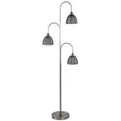 Nikkel vloerlamp met zwarte draad kapjes>Straluma New