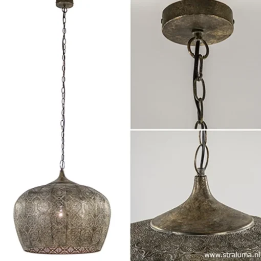 Oosterse hanglamp Emine bruin/goud metaal>Straluma Best
