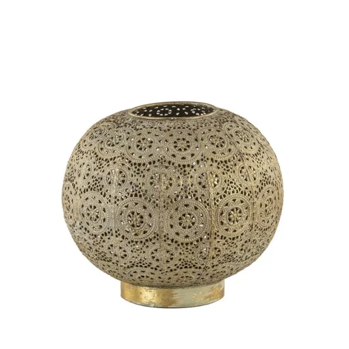 Oosterse tafellamp rond antiek messing>Straluma New