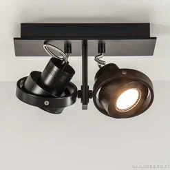 Opbouwspot balk zwart 2-lichts gu10 incl>Straluma New