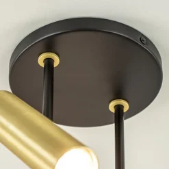 Opbouwspot 2-lichts rond zwart/brass verstelbaar></noscript>Straluma Sale