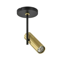 Opbouwspot 1-lichts zwart/brass GU10 mini>Straluma Discount