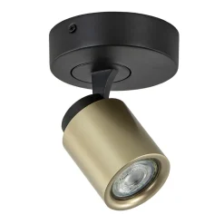 Opbouwspot 1-lichts zwart/goud GU10>Straluma Sale