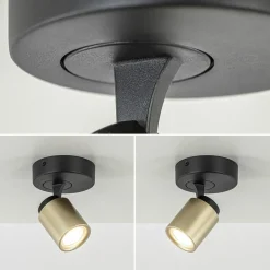 Opbouwspot 1-lichts zwart/goud GU10></noscript>Straluma Sale