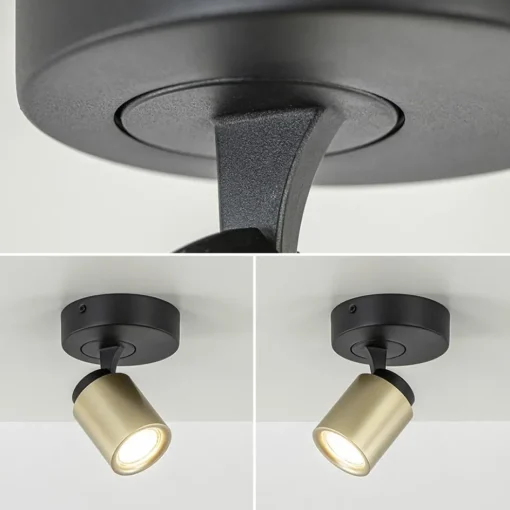 Opbouwspot 1-lichts zwart/goud GU10>Straluma Sale