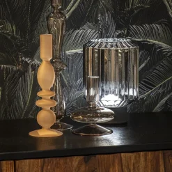 Oplaadbare LED tafellamp op batterij titanium/zwart><noscript><img width=