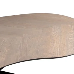 Organische eettafel eiken met zwarte poot en visgraat></noscript>Straluma Discount