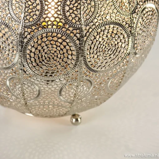 Oriental tafellamp bol oud zilver>Straluma Discount