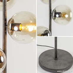 Oud zilveren vloerlamp met amber glas></noscript>Straluma Best