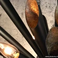 Ovale design hanglamp zwart metaal>Straluma Hot