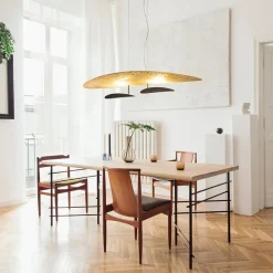 Ovale design LED hanglamp goldleaf met zwart></noscript>Straluma Best