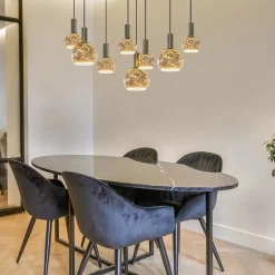 Ovale hanglamp platinum exclusief E27 lichtbronnen><noscript><img width=