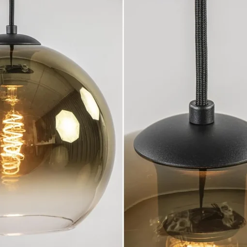Ovale 5-lichts hanglamp met glazen bollen gold gradient>Straluma Discount