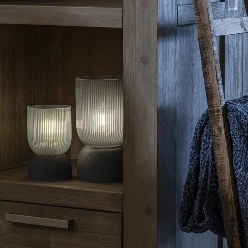 Phoebe kleine light and living tafellamp blauw-grijs op batterijen>Straluma New