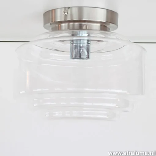 Plafondlamp Art Deco helder glas>Straluma Discount