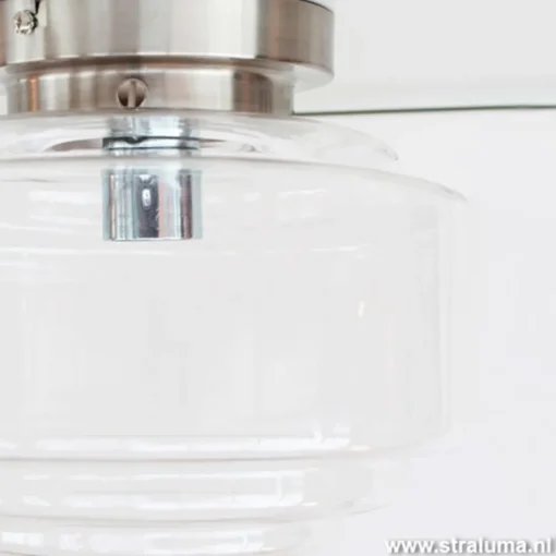Plafondlamp Art Deco helder glas>Straluma Discount