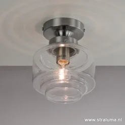 Plafondlamp Art Deco klein helder glas>Straluma Sale