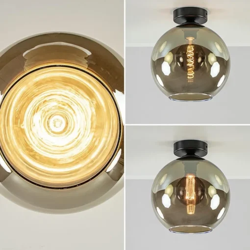 Plafondlamp Bella zwart+smoke glas 25cm>Straluma Hot