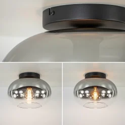 Plafondlamp Bellini zwart/smoke gradient glas></noscript>Straluma Online