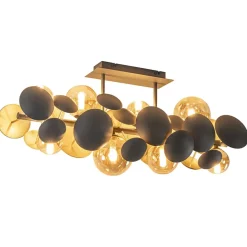 Plafondlamp Bubble 8l 76cm amber/grijs>Straluma