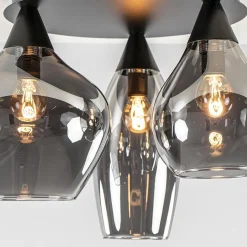 Plafondlamp Cambio 3L zwart + smoke glas></noscript>Straluma Outlet