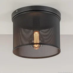 Plafondlamp cilinder gaas zwart 30cm>Straluma Discount