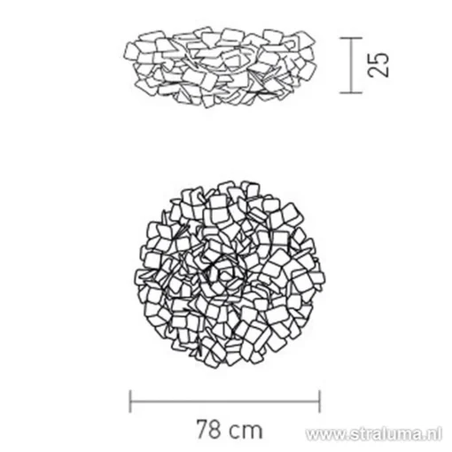 **Plafondlamp Clizia 78cm fumé>Straluma Online