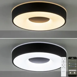 Plafondlamp Coin 38 zwart + remote CCT></noscript>Straluma Outlet