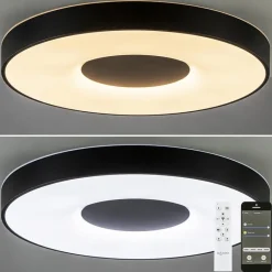 Plafondlamp Coin 65 zwart + remote></noscript>Straluma Online
