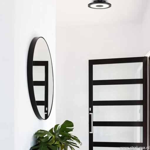 **Plafondlamp disc 26cm zwart 3-step dim>Straluma Outlet